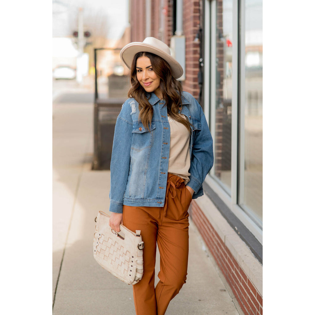 Vintage Lightly Distressed Denim Jacket - Betsey's Boutique Shop