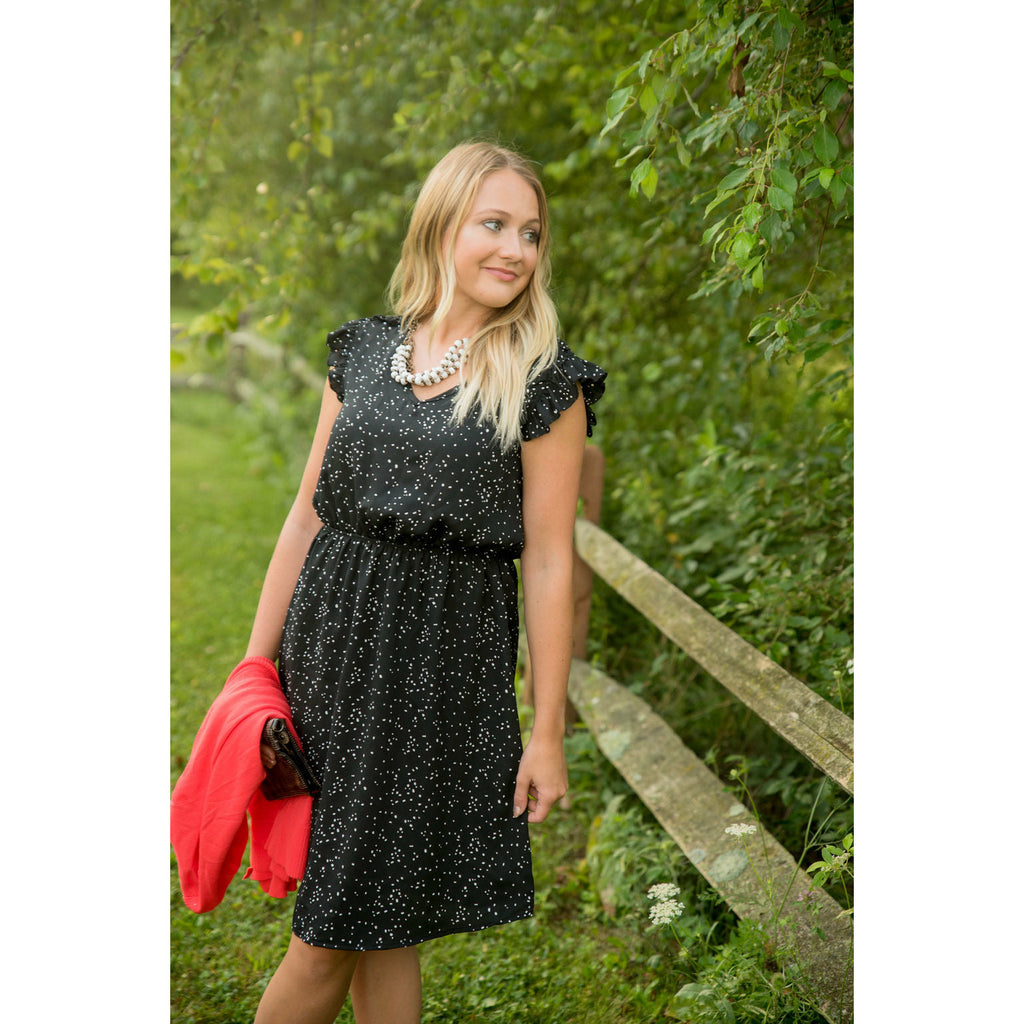 Speckled V-Neck Dress - Betsey's Boutique Shop