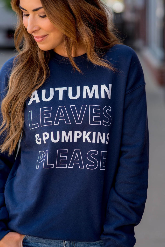 Autumn Leaves Graphic Crewneck - Betsey's Boutique Shop