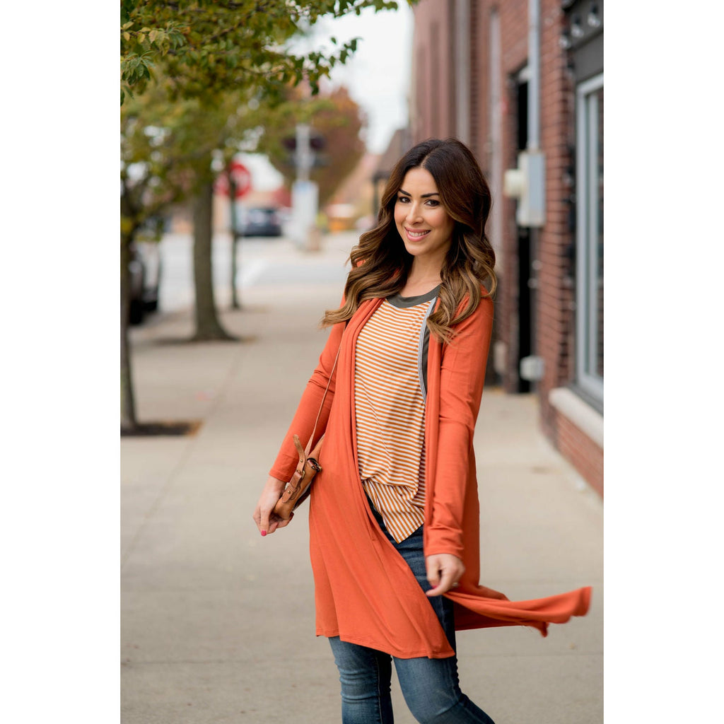 Lightweight Basic Tunic Cardigan - Betsey's Boutique Shop