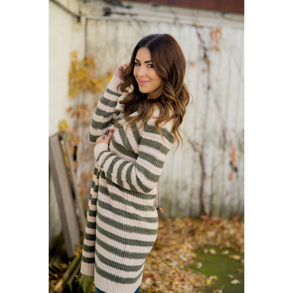 Every Day Loose Knit Striped Cardigan - Betsey's Boutique Shop