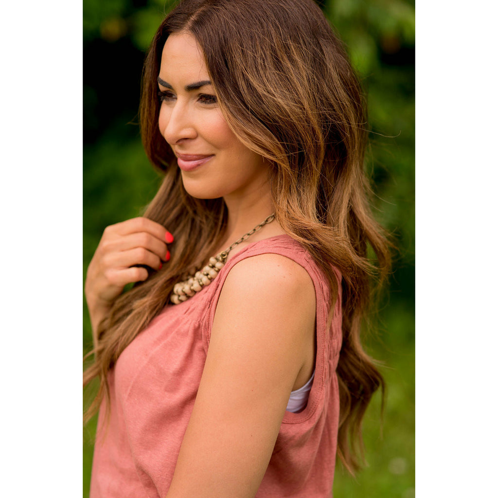 Smocked Top V Tank - Betsey's Boutique Shop