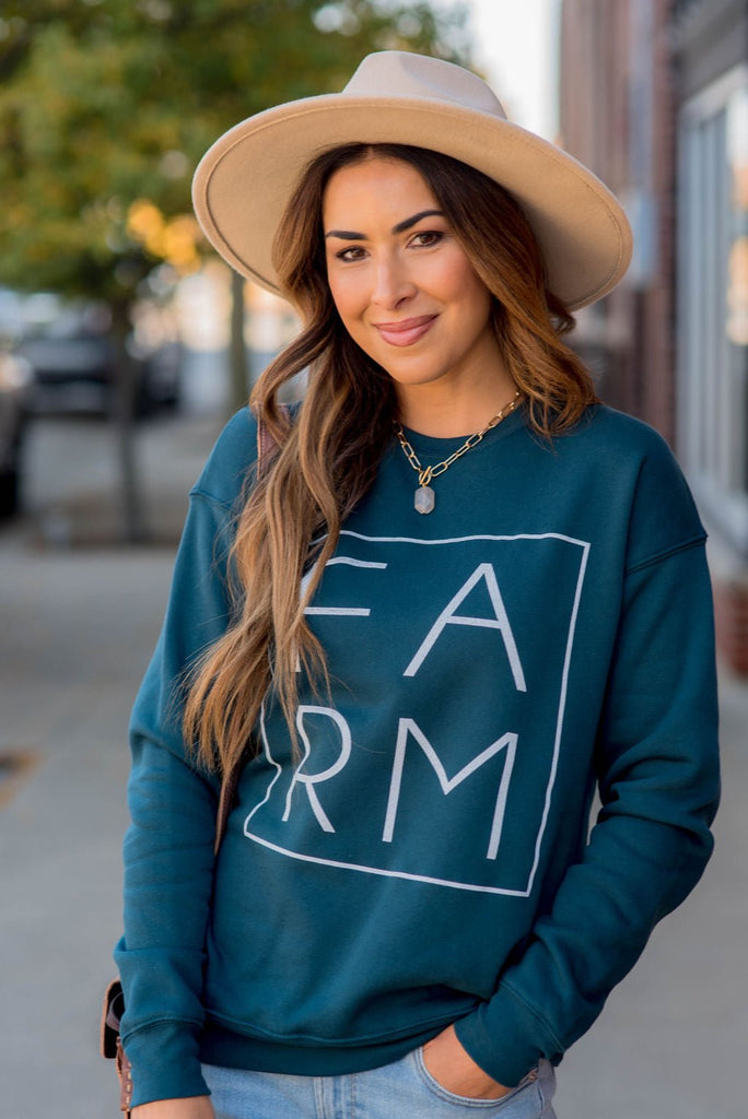 Farm Blocked Graphic Crewneck - Betsey's Boutique Shop