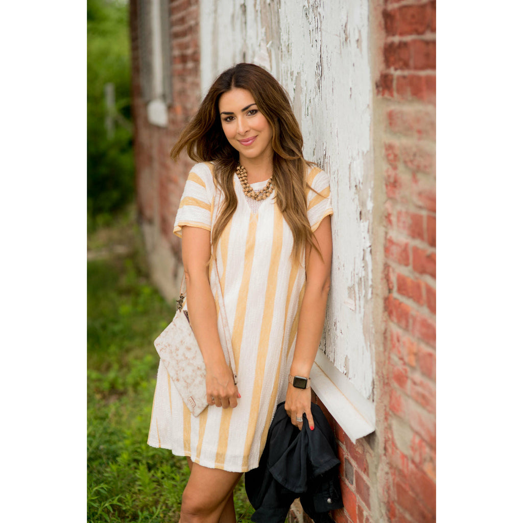 Striped Terry Tunic Dress - Betsey's Boutique Shop