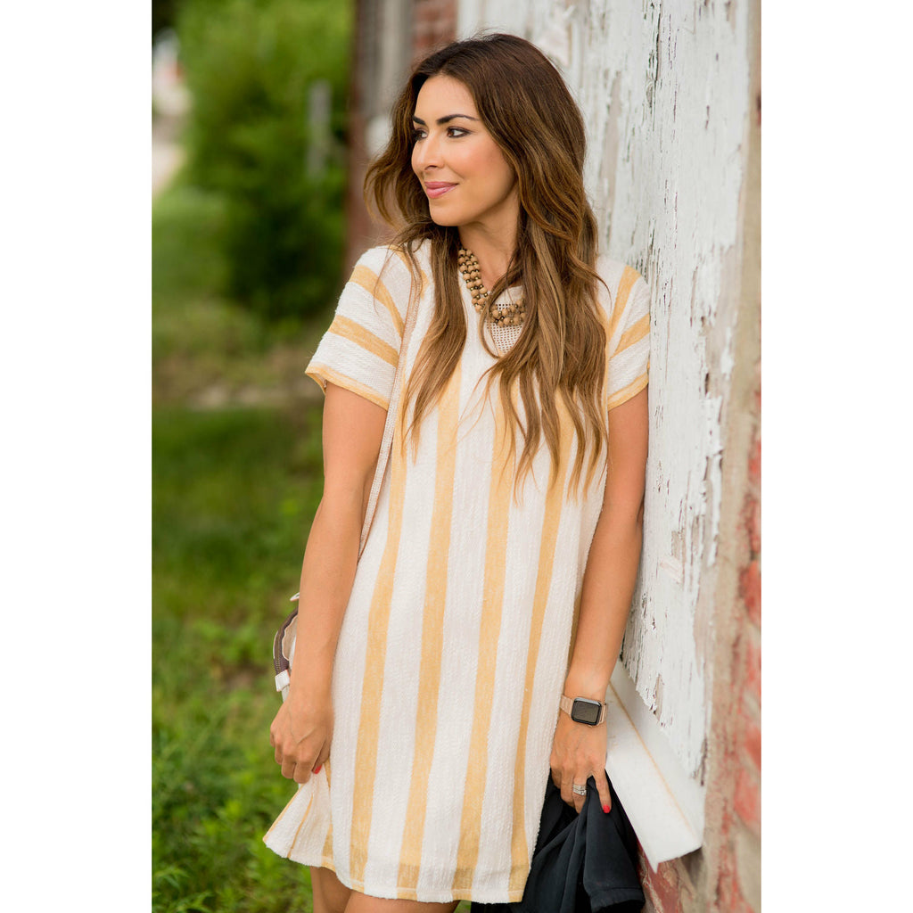 Striped Terry Tunic Dress - Betsey's Boutique Shop