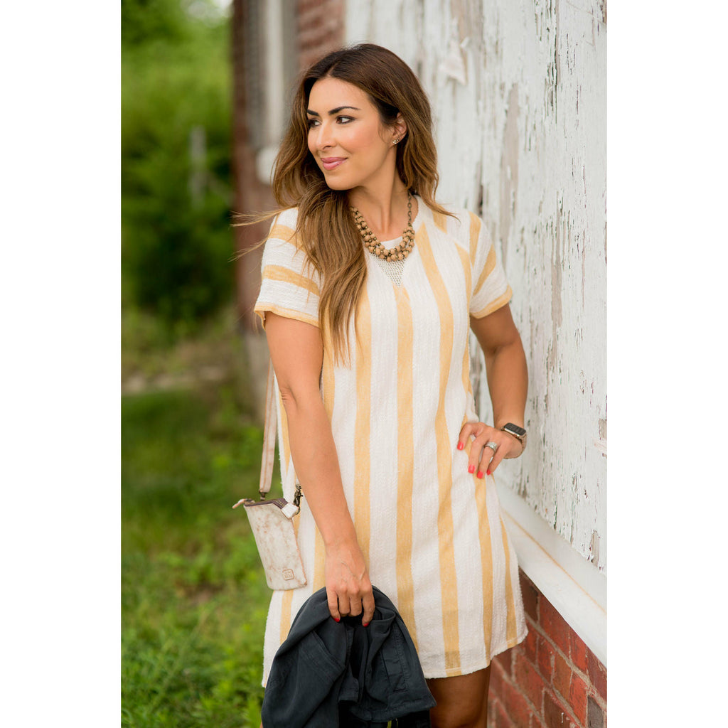 Striped Terry Tunic Dress - Betsey's Boutique Shop