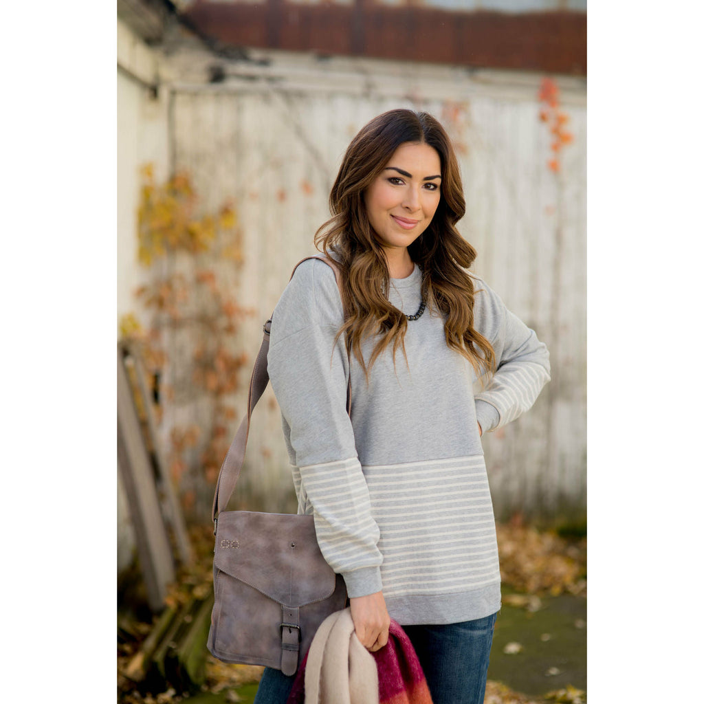 Day to Day Striped & Chevron Sweatshirt - Betsey's Boutique Shop