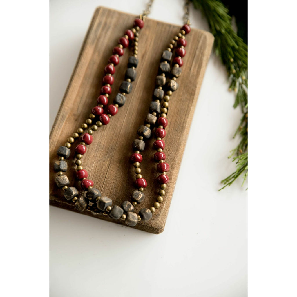 Bel Koz Double Clay Necklace - Betsey's Boutique Shop