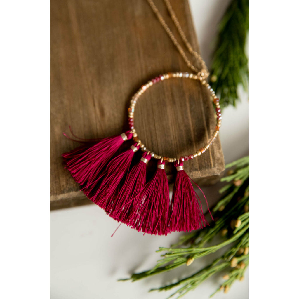 Beaded Fringe Necklace - Betsey's Boutique Shop