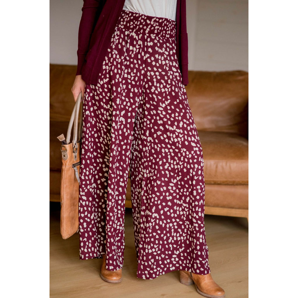 Wide Leg Leopard Pants - Betsey's Boutique Shop - Pants