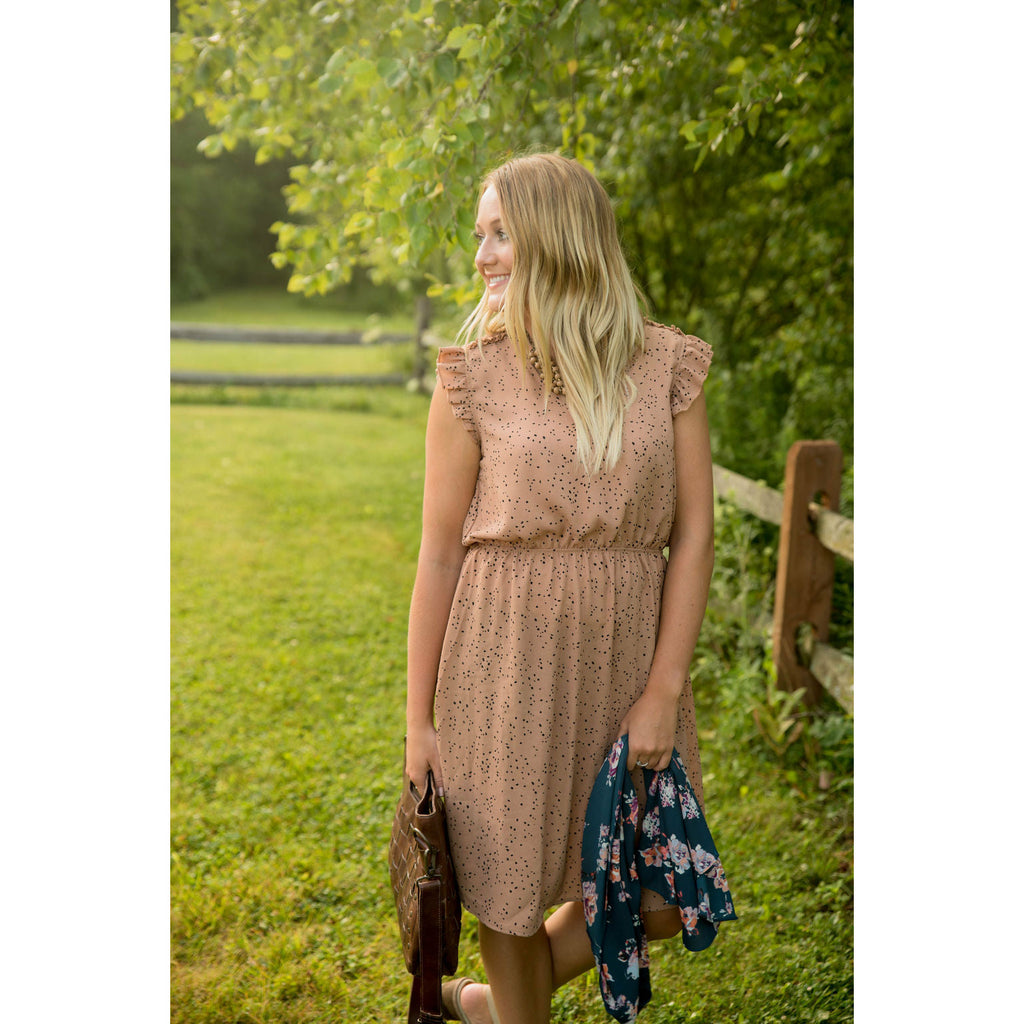 Speckled V-Neck Dress - Betsey's Boutique Shop