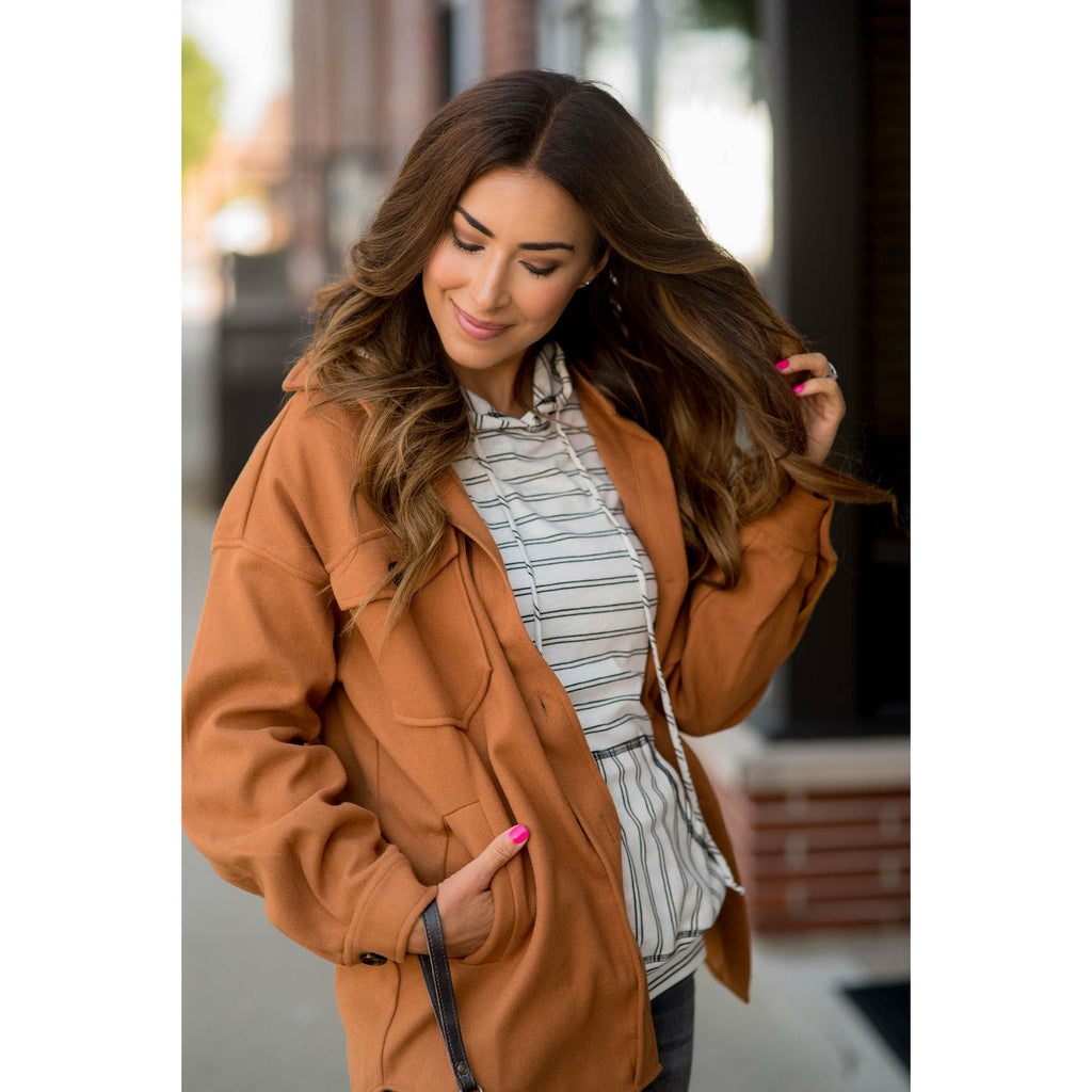 Basic Shacket - Betsey's Boutique Shop - Coats & Jackets