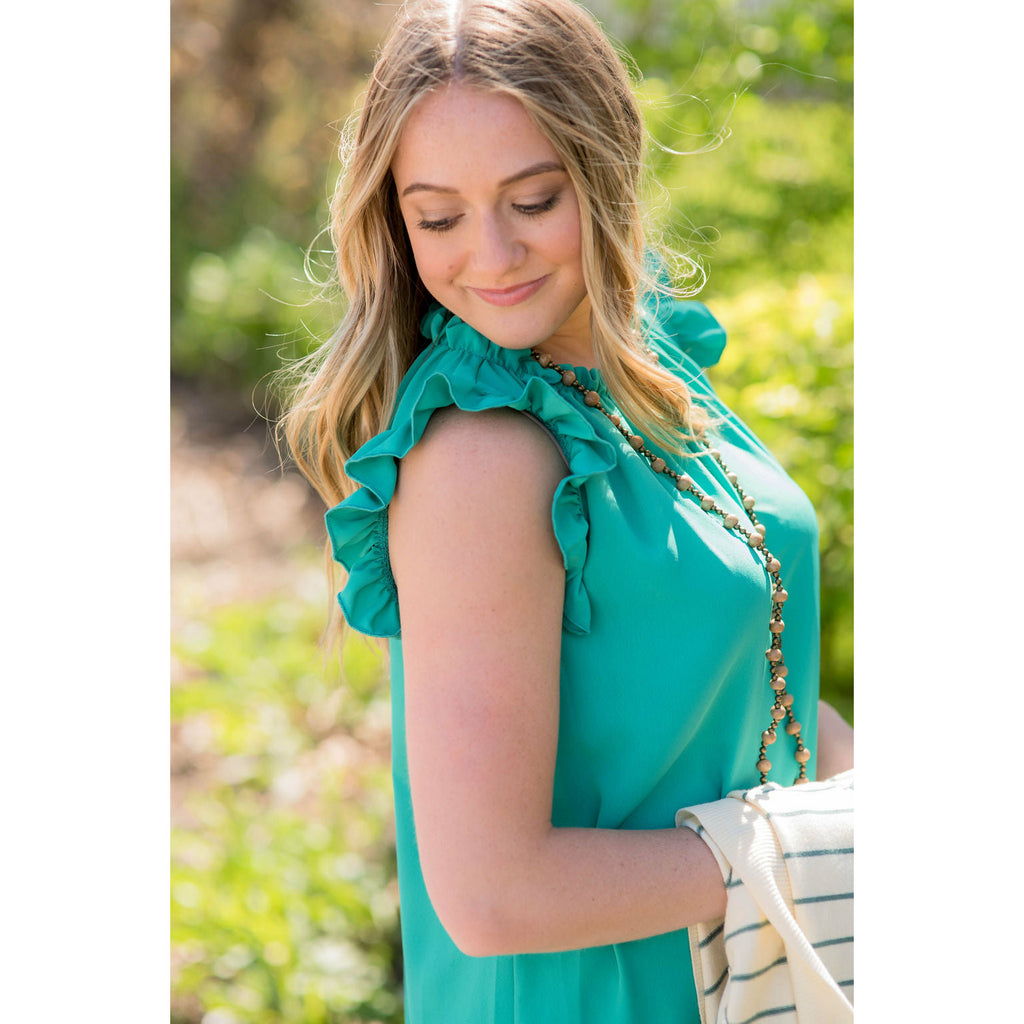 Cinched Ruffle Tank - Betsey's Boutique Shop