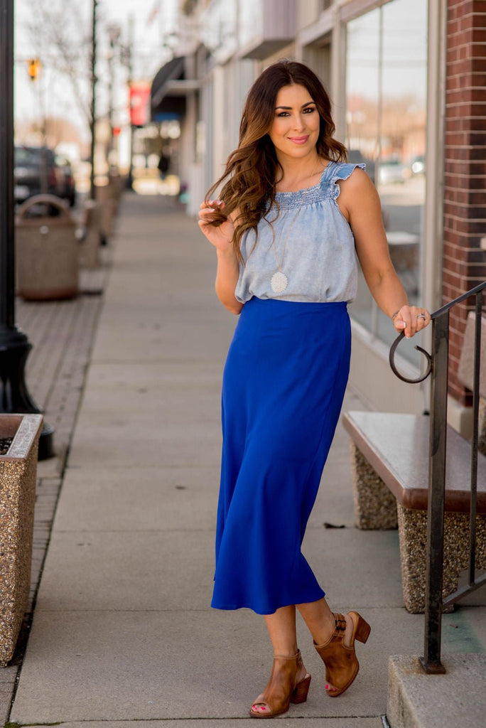 Lightweight Midi Skirt - Betsey's Boutique Shop -