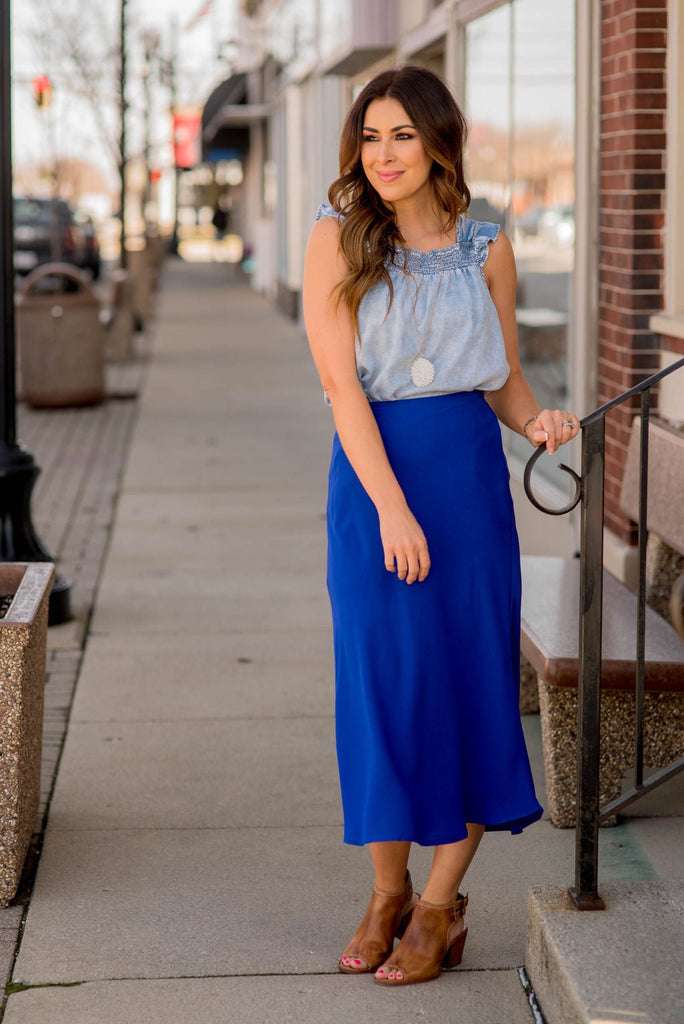 Lightweight Midi Skirt - Betsey's Boutique Shop -