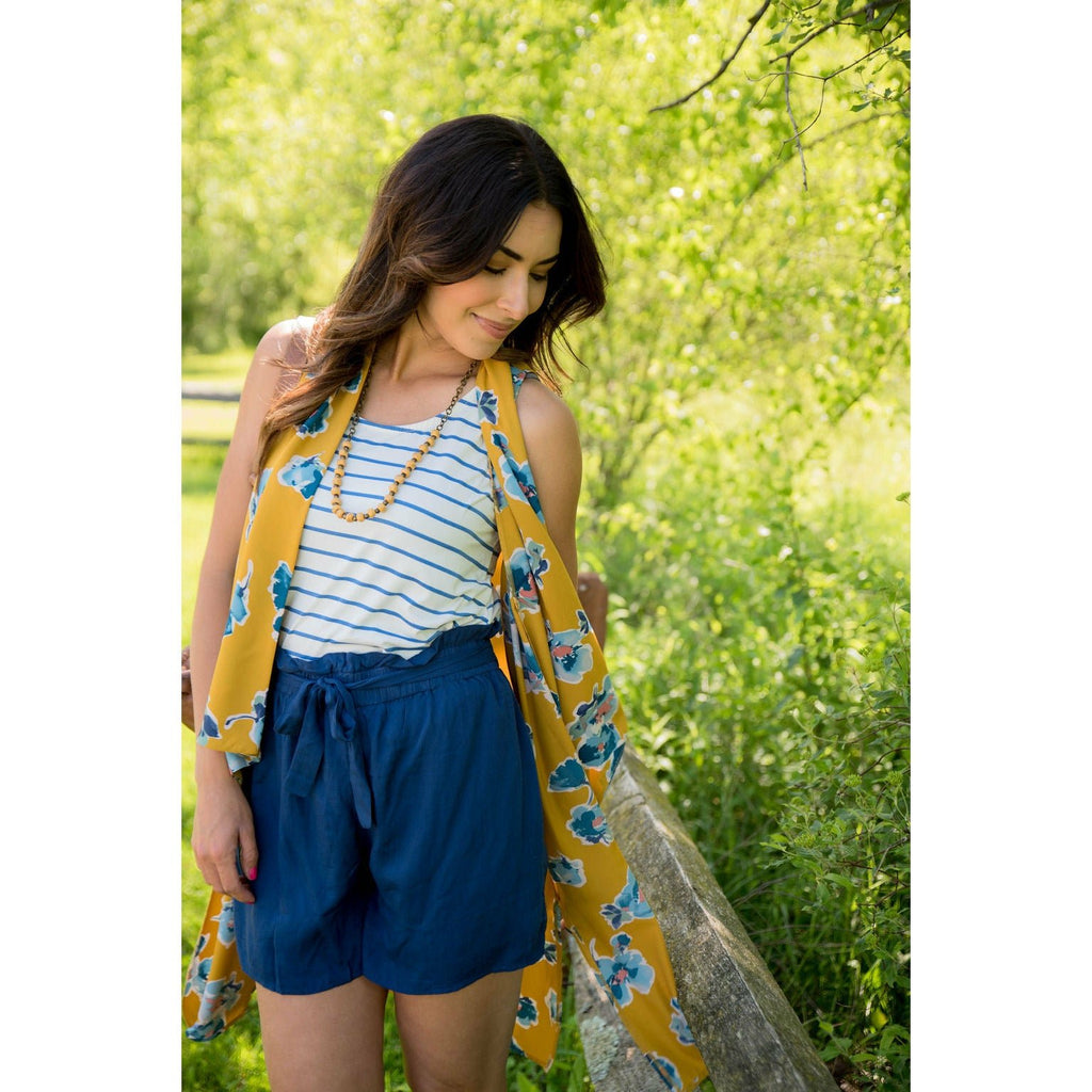 Perry Blue Striped Tank - Betsey's Boutique Shop