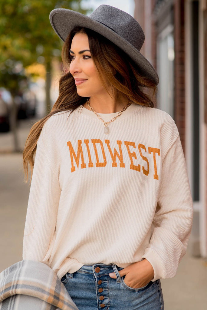 Midwest Ribbed Crewneck - Betsey's Boutique Shop