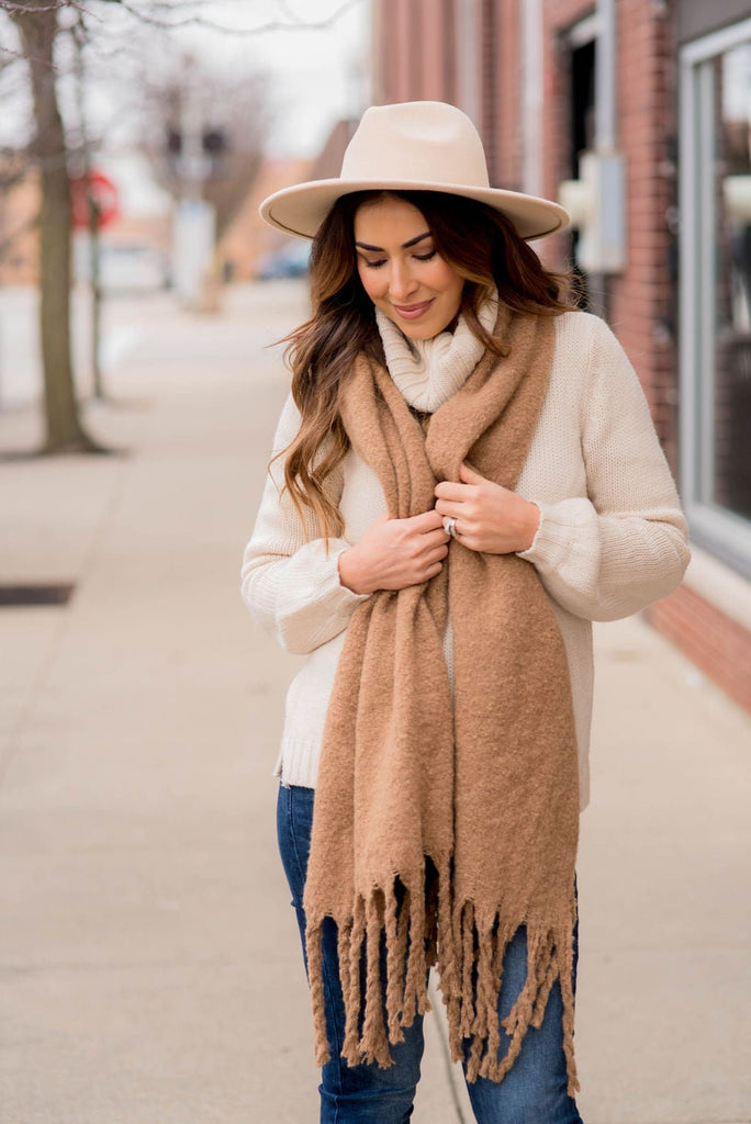 Cute & Cozy Twisted Fringe Scarf - Betsey's Boutique Shop