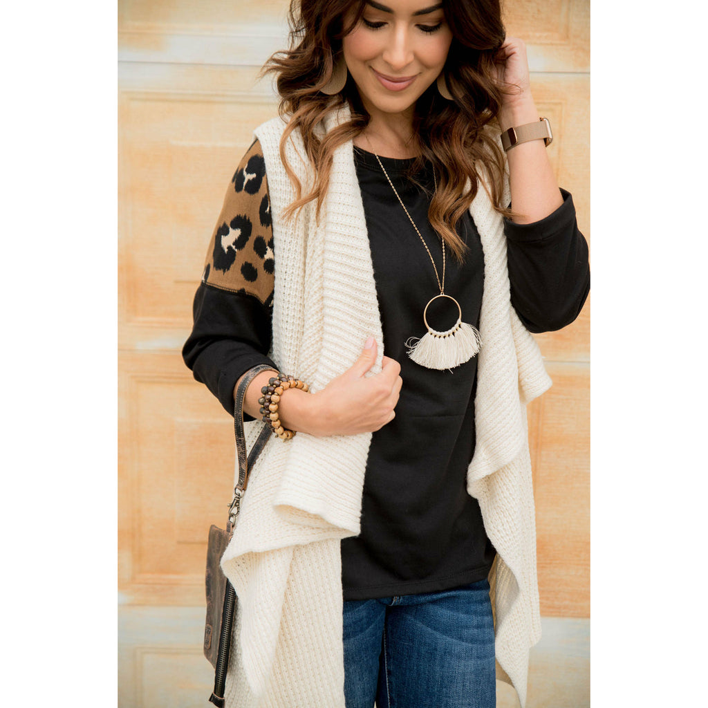 Knitted Kimono Vest - Betsey's Boutique Shop