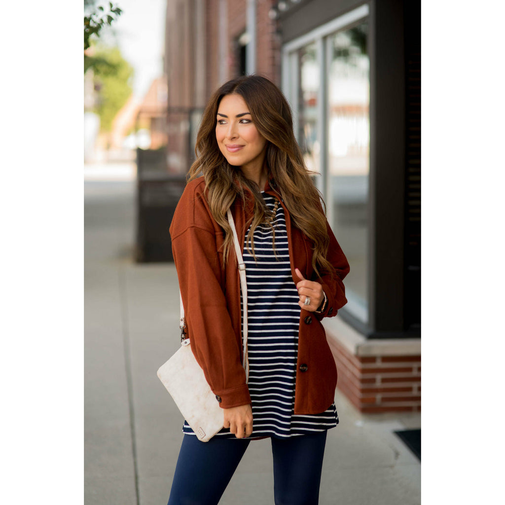 Long Sleeve Striped Tunic Tee - Betsey's Boutique Shop