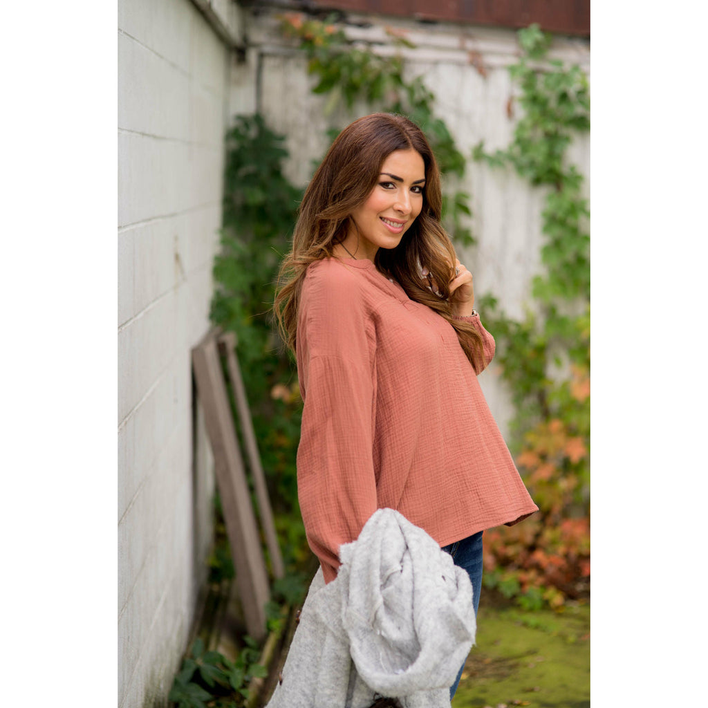 Pleasant Relaxed Blouse - Betsey's Boutique Shop