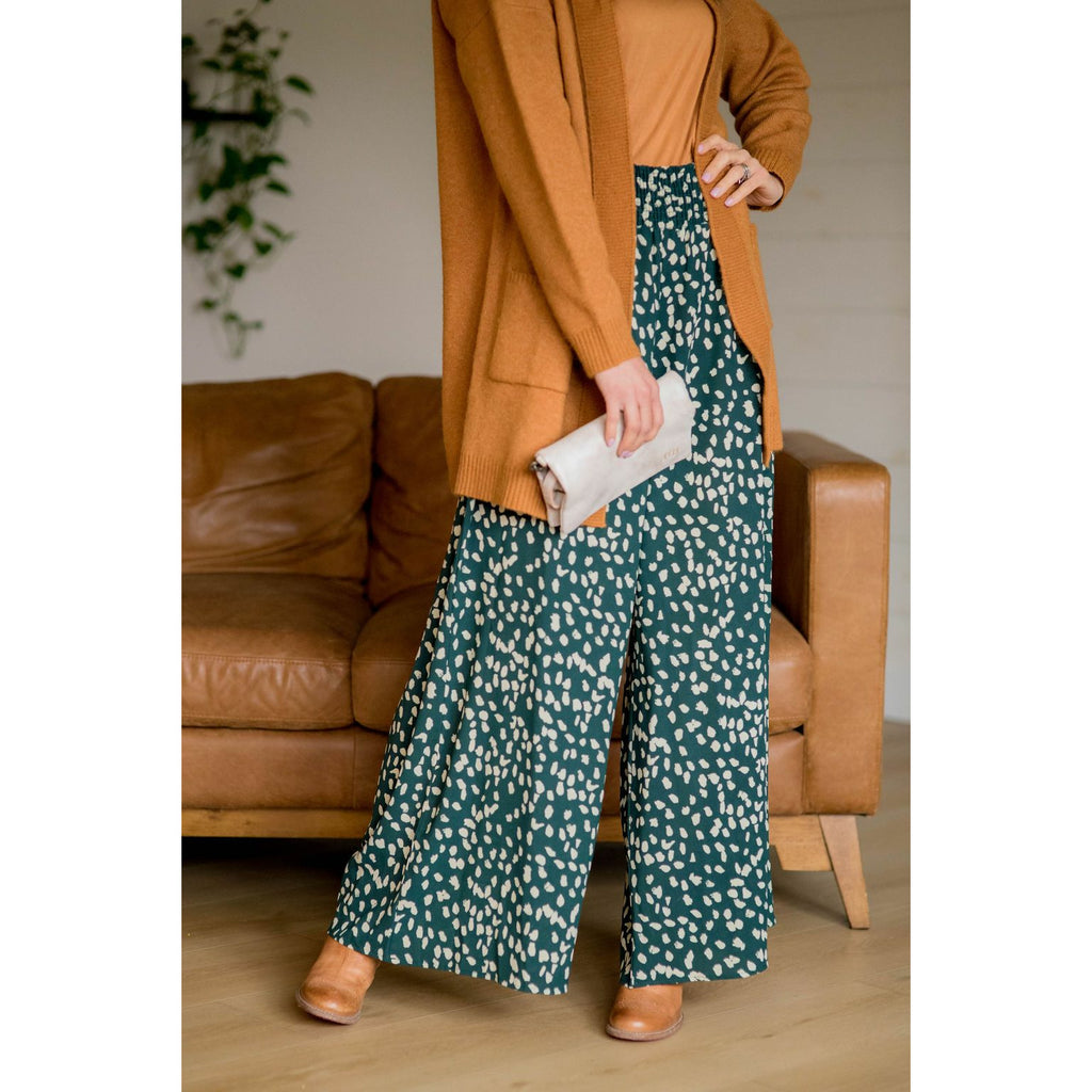 Wide Leg Leopard Pants - Betsey's Boutique Shop - Pants