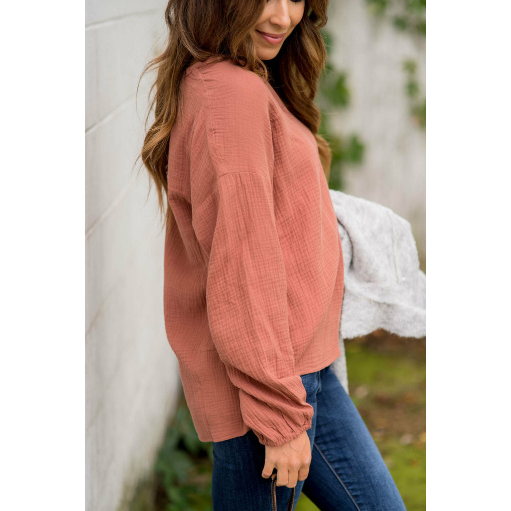 Pleasant Relaxed Blouse - Betsey's Boutique Shop