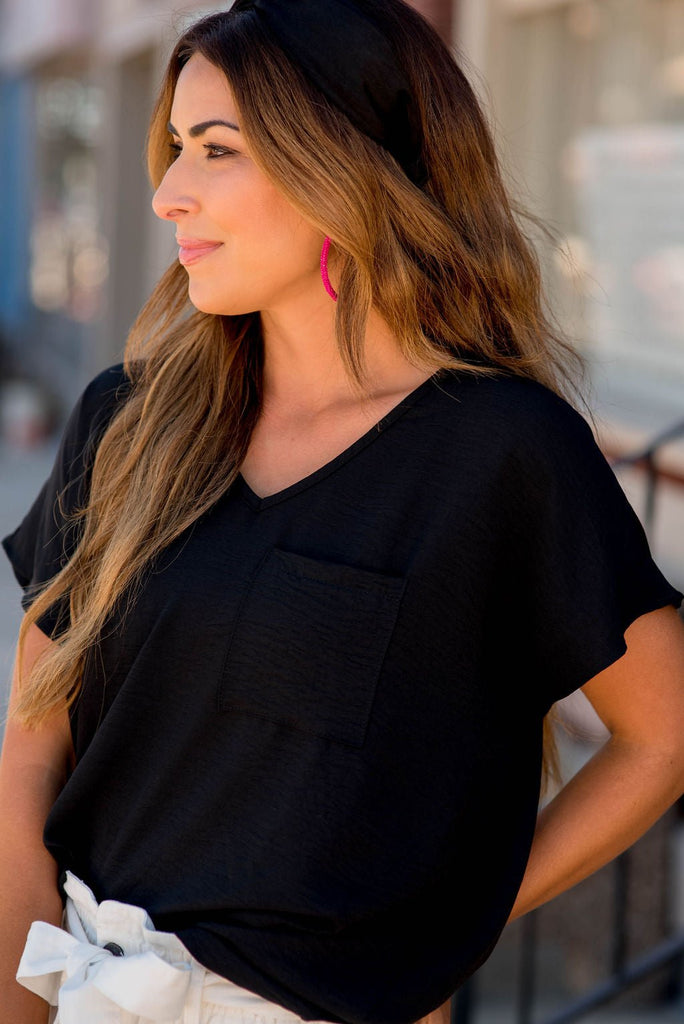 Relaxed Fit Pocket Blouse - Betsey's Boutique Shop