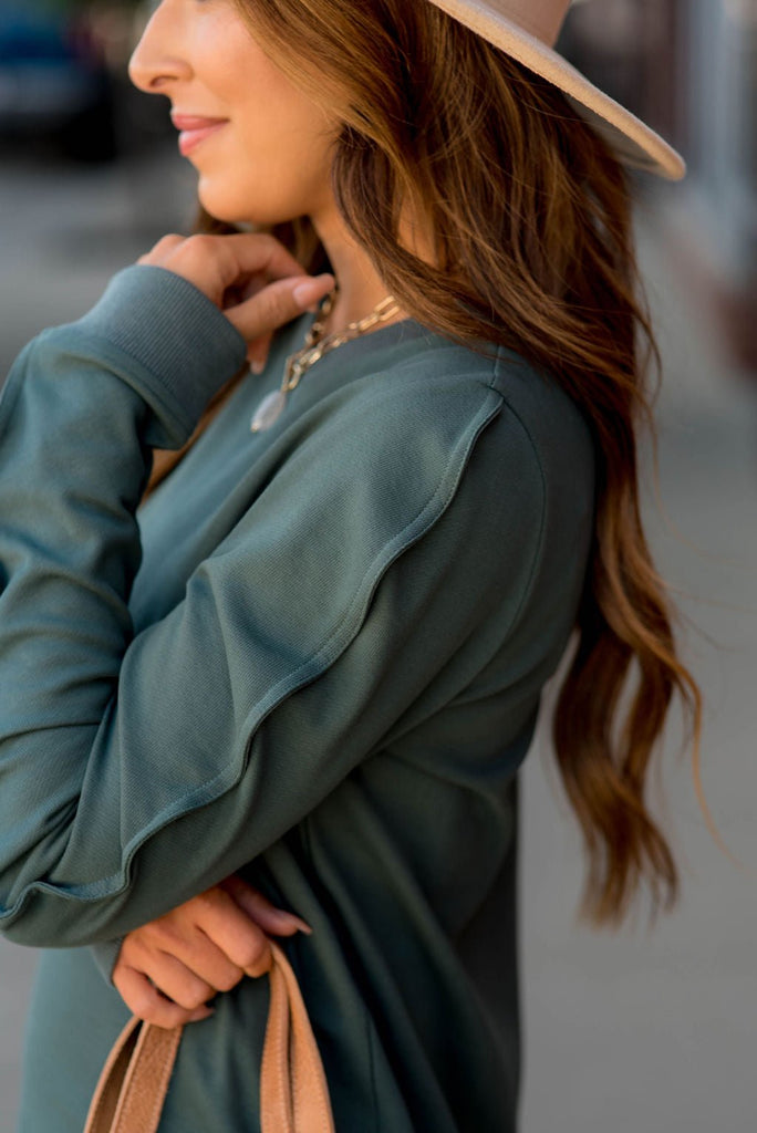 Wavy Seamed Sweatshirt - Betsey's Boutique Shop