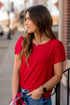 Capped Two Scallop Sleeve Tee