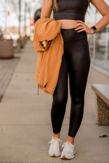 Faux Vintage Leather Leggings - Betsey's Boutique Shop -