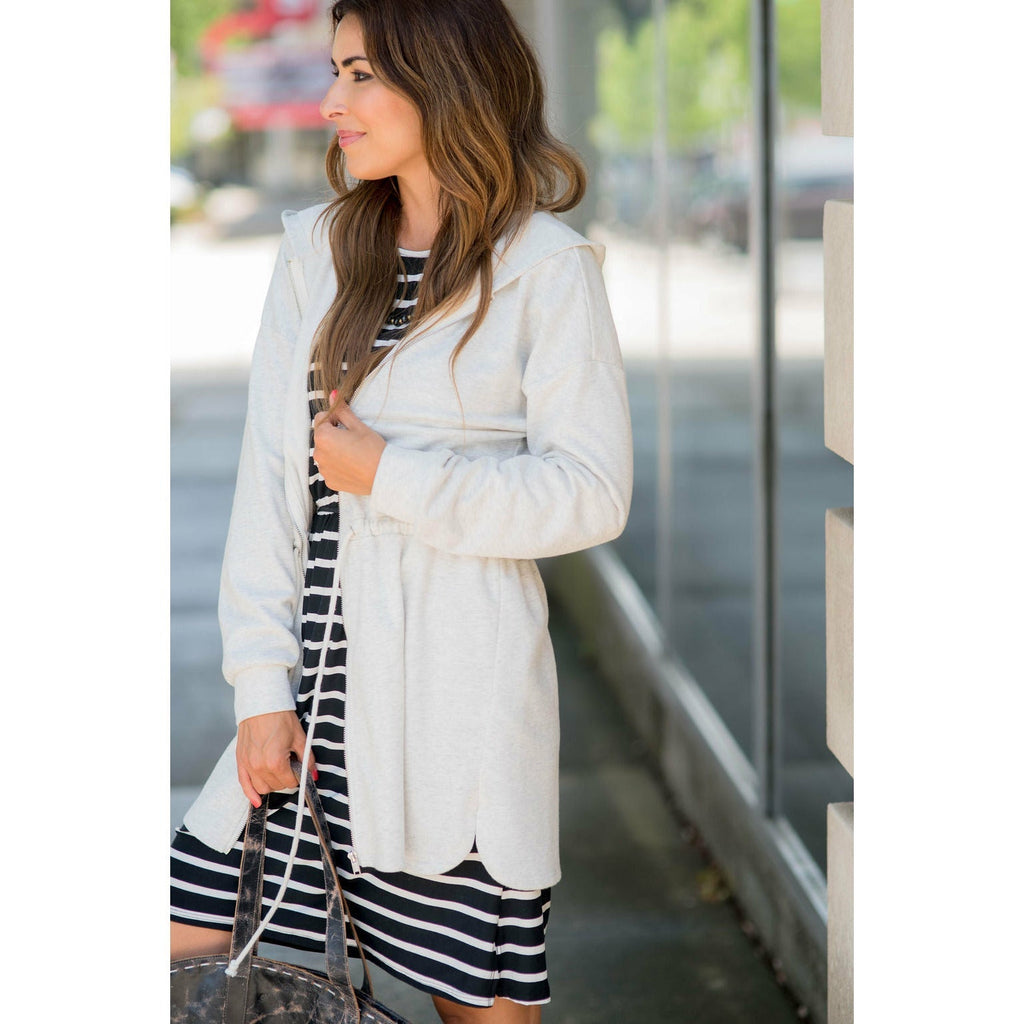 Cinched Zipper Jacket - Betsey's Boutique Shop - Coats & Jackets