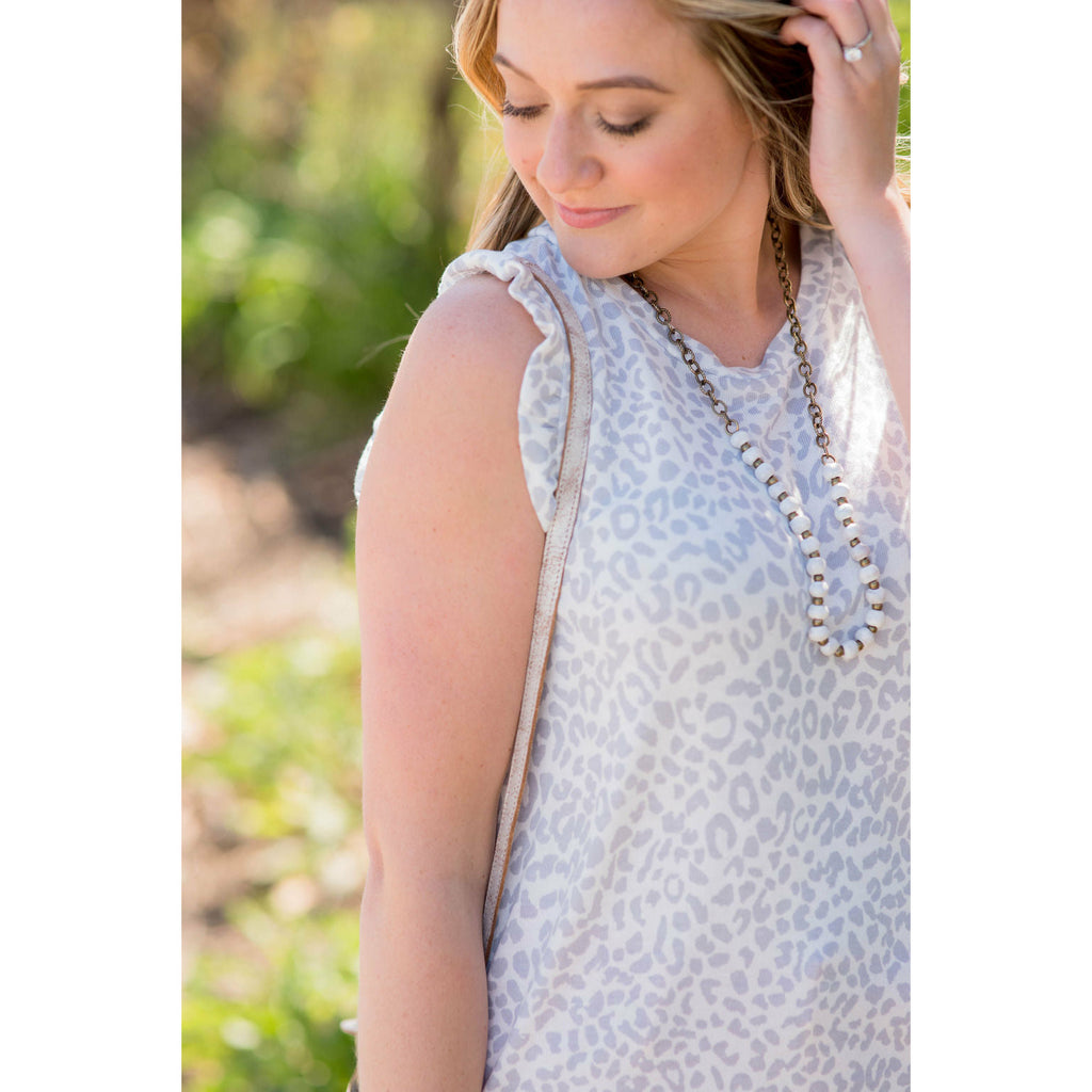 Ruffle Sleeved Leopard Tank - Betsey's Boutique Shop