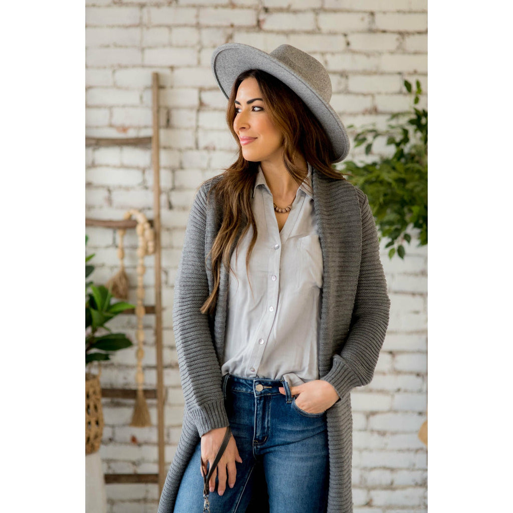 Ribbed Texture Cardigan - Betsey's Boutique Shop - Coats & Jackets