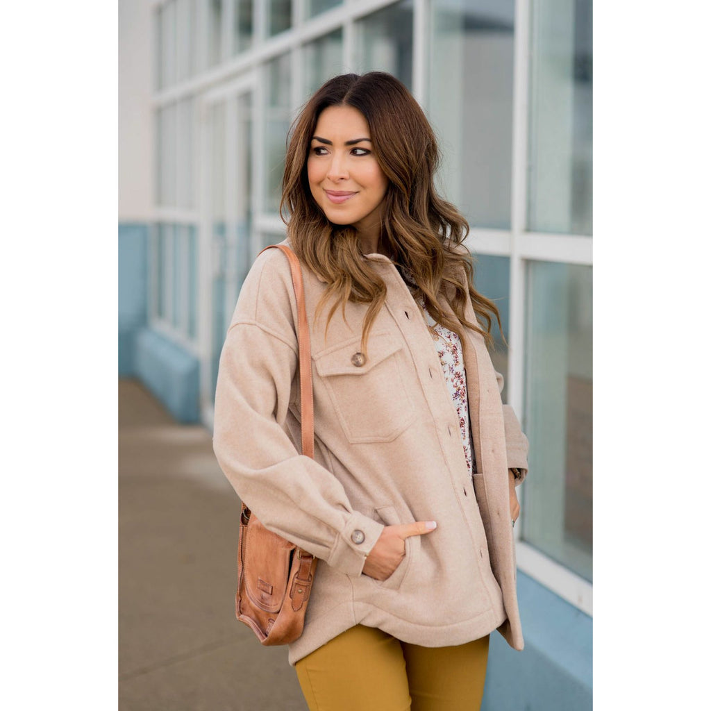 Pocketed Pea Coat - Betsey's Boutique Shop