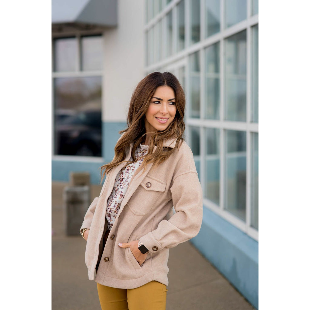 Pocketed Pea Coat - Betsey's Boutique Shop