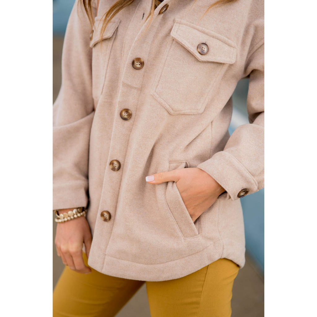 Pocketed Pea Coat - Betsey's Boutique Shop