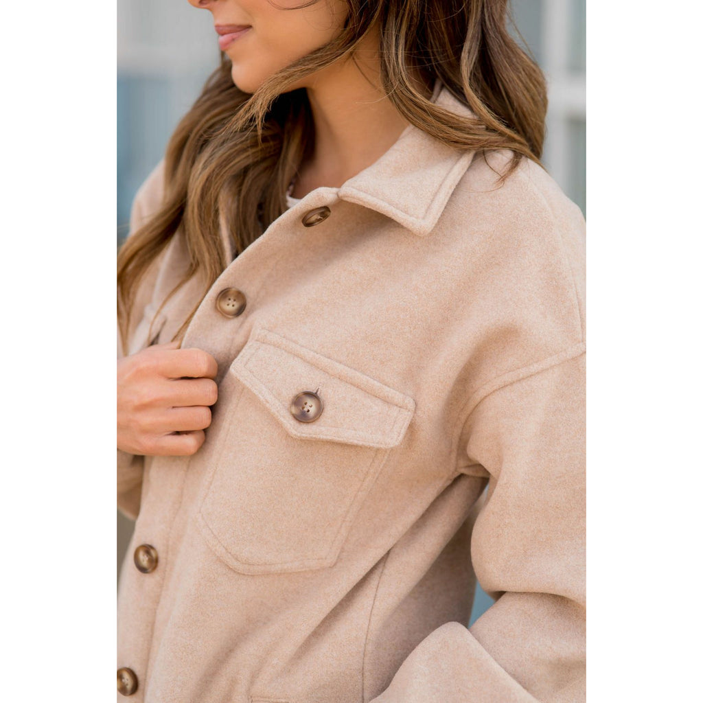 Pocketed Pea Coat - Betsey's Boutique Shop