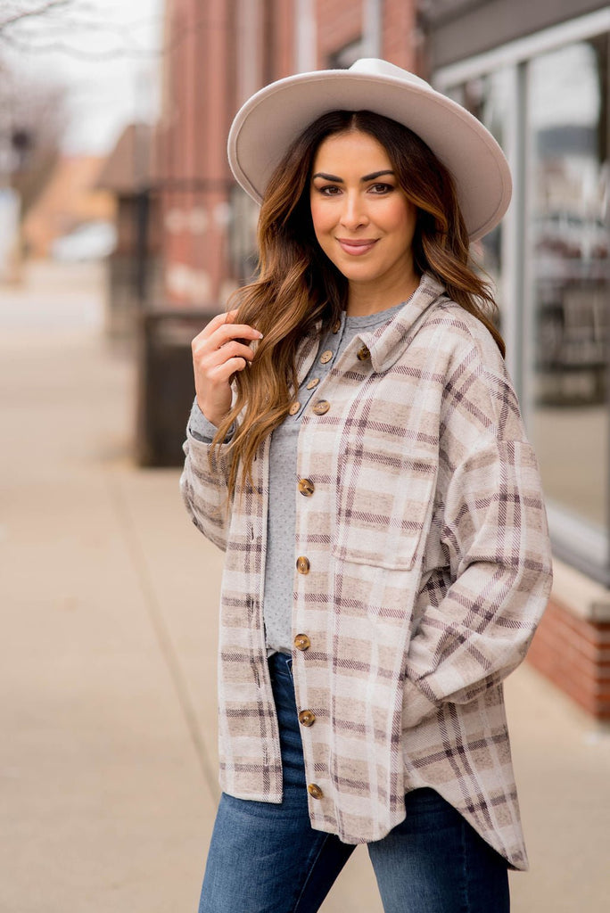 Picture Perfect Plaid Shacket - Betsey's Boutique Shop -