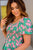 Roses Puffed Sleeve Peplum Blouse - Betsey's Boutique Shop -