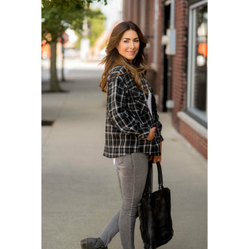 Small Grid Plaid Shacket - Betsey's Boutique Shop