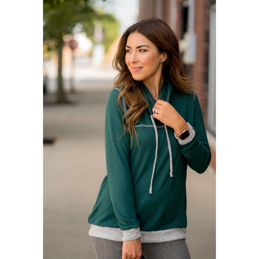 Comfy Stitched Cowl Neck Sweatshirt - Betsey's Boutique Shop