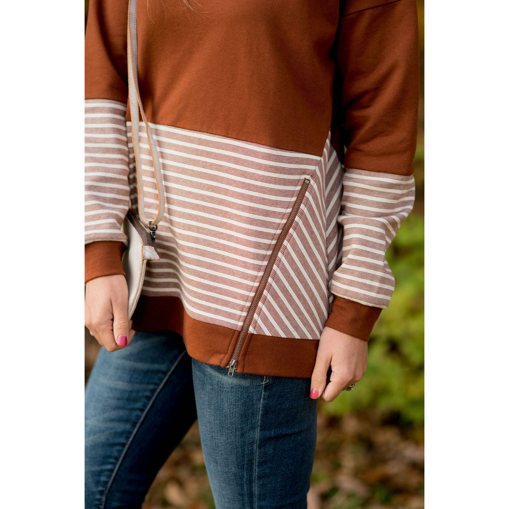 Day to Day Striped & Chevron Sweatshirt - Betsey's Boutique Shop