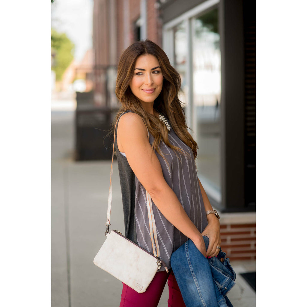 Vertical Striped Solid Back Tank - Betsey's Boutique Shop