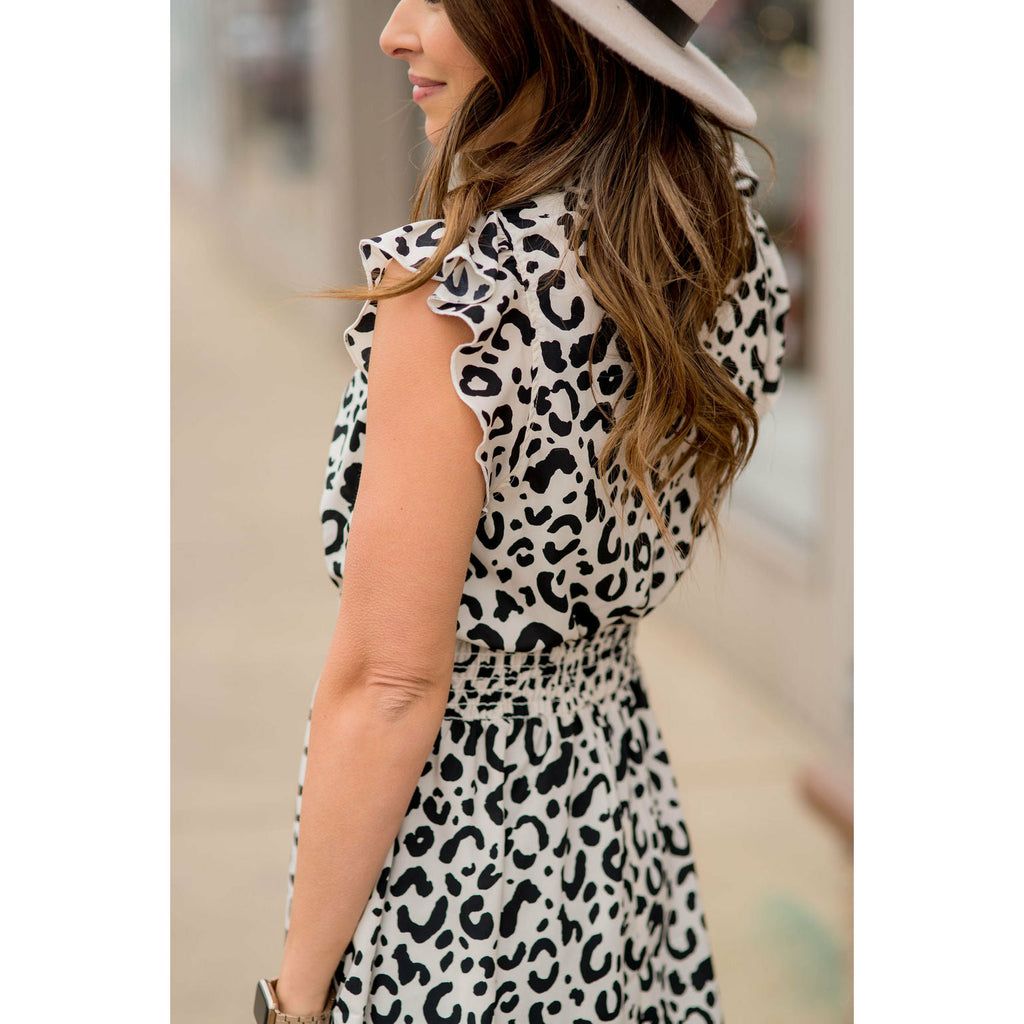 Leopard Drawstring Dress - Betsey's Boutique Shop