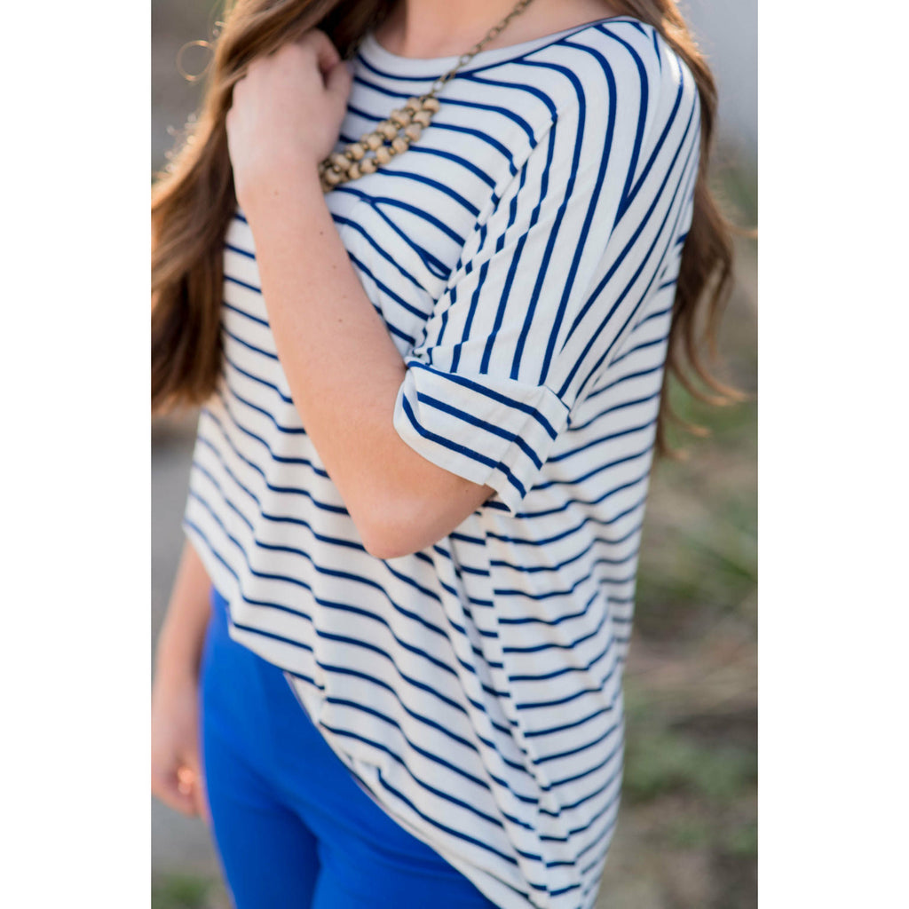 Royal Striped Pocket Tee - Betsey's Boutique Shop