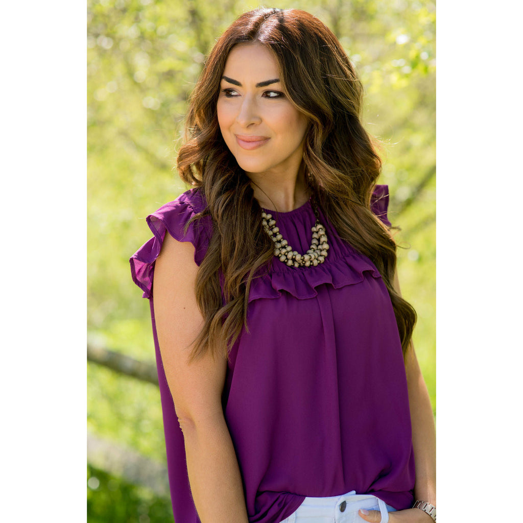 Betsey's Bibbed Ruffle Sleeved Blouse - Betsey's Boutique Shop