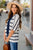 Striped 3/4 Sleeve Knit Cardigan - Betsey's Boutique Shop -