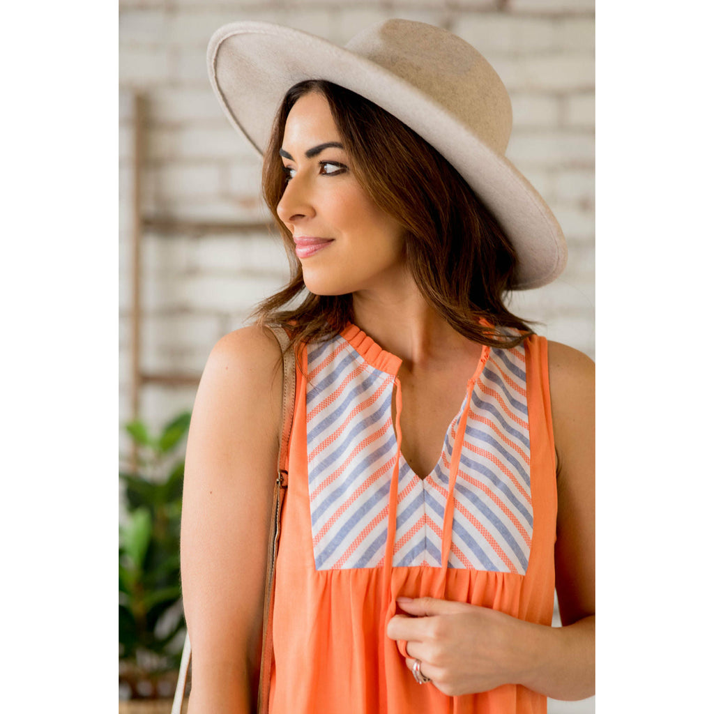 Angled Stripe Accent Tank - Betsey's Boutique Shop