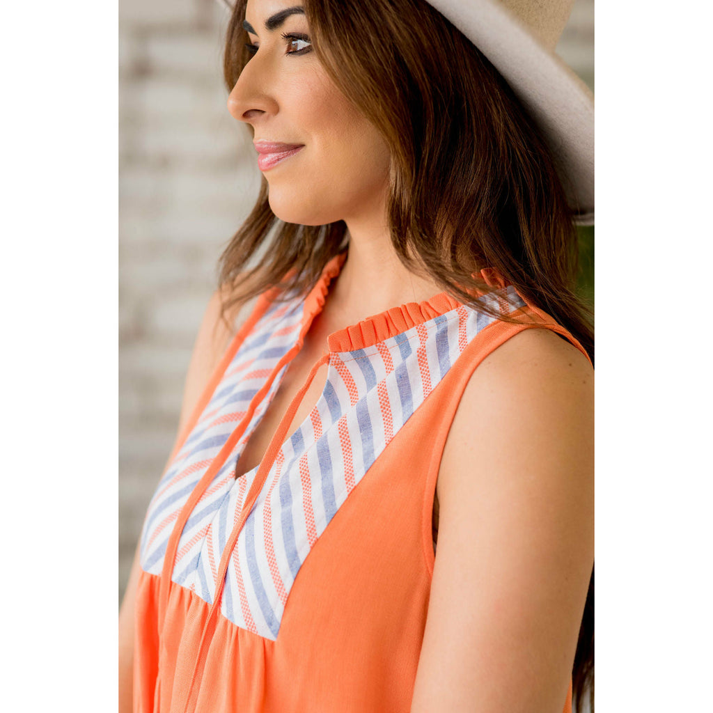 Angled Stripe Accent Tank - Betsey's Boutique Shop